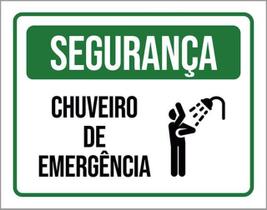 Kit 10 Placas Segurança Chuveiro De Emergência Ícone 36X46