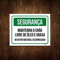 Kit 10 Placas Segurança Mantenha Chão Livre Óleo Graxa