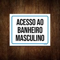 Kit 10 Placas Sinalização Ambiente Banheiro Masculino