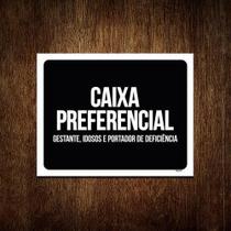 Kit 10 Placas Sinalização Ambiente Caixa Preferêncial