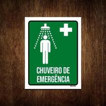 Kit 10 Placas Sinalização Ambiente Chuveiro Emergência