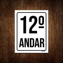 Kit 10 Placas Sinalização Ambiente Identificação 12º Andar