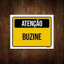 Kit 10 Placas Sinalização Atenção Buzine