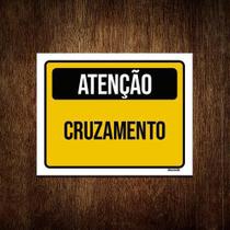 Kit 10 Placas Sinalização Atenção Cruzamento