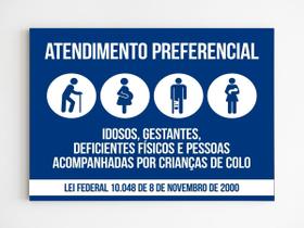 kit 10 placas sinalização atendimento preferencial idosos