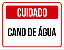 Kit 10 Placas Sinalização - Cuidado Cano De Água