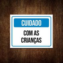 Kit 10 Placas Sinalização - Cuidado Com As Crianças