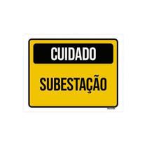 Kit 10 Placas Sinalização Cuidado Subestação