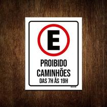 Kit 10 Placas Sinalização Estacionamento Proibido Caminhões