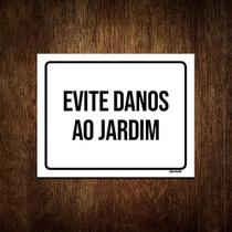 Kit 10 Placas Sinalização Evite Danos Ao Jardim