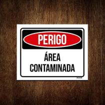 Kit 10 Placas Sinalização - Perigo Área Contaminada