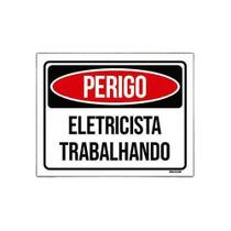 Kit 10 Placas Sinalização Perigo Eletricista Trabalhando