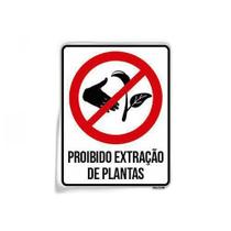 Kit 10 Placas Sinalização - Proibido Extração De Plantas Kit 10 Placas Sinalização - Proibido Extração De Plantas