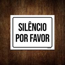 Kit 10 Placas Sinalização - Silêncio Por Favor