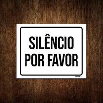 Kit 10 Placas Sinalização - Silêncio Por Favor