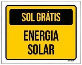 Kit 10 Placas Sinalização - Sol Grátis Energia Solar
