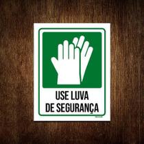 Kit 10 Placas Sinalização Use Luva Segurança