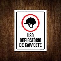 Kit 10 Placas Sinalização - Uso Obrigatório De Capacete