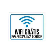 Kit 10 Placas Sinalização Wifi Acessar Faça Check-In