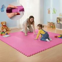 Kit 10 Placas Tapete Tatame EVA 50x50cm 20mm 20 Bordas Emborrachado Exercício Yoga Pilates Proteção Infantil bebe Antiderrapante Impermeável