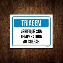 Kit 10 Placas Triagem Verifique Sua Temperatura Ao Chegar