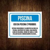 Kit 10 Placas - Uso Da Piscina Regras Condomínio