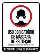 Kit 10 Placas Uso Obrigatório De Máscara De Proteção 36X46