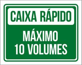 Kit 10 Placas Verde Caixa Rápido Máximo 10 Volumes 36X46