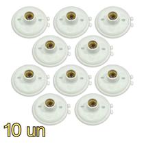 Kit 10 Plafon Branco E27 com Soquete de Porcelana Para Teto