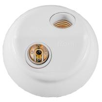 Kit 10 Plafon Duplo Redondo Sobrepor Decorativo Para 2 Lâmpadas Led Soquete Porcelana E27 100W Bivolt Ilumi Kit 10 Plafon Duplo Redondo Sobrepor Decorativo Para 2 Lâmpadas Led Soquete Porcelana E27 100W Bivolt Ilumi