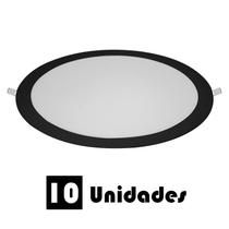 Kit 10 Plafon Led Emb Redondo Preto Branco Quente 24w 30x30 Kit 10 Plafon Led Emb Redondo Preto Branco Quente 24w 30x30