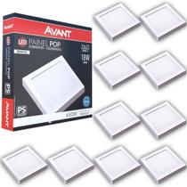 Kit 10 Plafon Painel Led Avant Pop 18w Branco 6500k 1080 Lúmens Quadrado De Sobrepor 22x22cm Bivolt Kit 10 Plafon Painel Led Avant Pop 18w Branco 6500k 1080 Lúmens Quadrado De Sobrepor 22x22cm Bivolt
