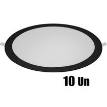 Kit 10 Plafon Painel Led Emb Redondo Preto 24w 30x30 6500k Kit 10 Plafon Painel Led Emb Redondo Preto 24w 30x30 6500k