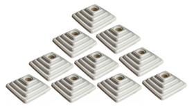 Kit 10 Plafon Piramide Quadrado Rosqueado E27 - Roper Plast