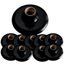 Kit 10 plafon preto e27 100w ilumi