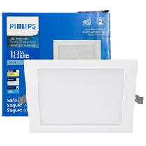 Kit 10 Plafon Quadrado Embutir 18w Philips Branco Frio 6500K
