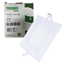 Kit 10 Plafon Quadrado Embutir 6w 12x12cm Branco Quente 3000k