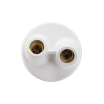 Kit 10 Plafon Redondo Duplo Bocal Porcelana E-27 Bco - OPL
