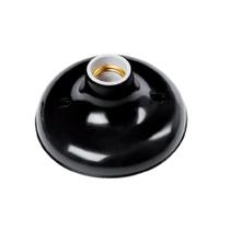 Kit 10 Plafon Redondo Lâmpada Bocal Porcelana Preto