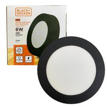 Kit 10 Plafon Redondo Sobrepor 6w Preto Branco Frio 6500K Kit 10 Plafon Redondo Sobrepor 6w Preto Branco Frio 6500K