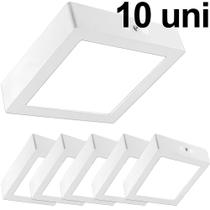 Kit 10 Plafon Sobrepor Luminária Led 24w Quadrado Bivolt