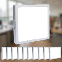 Kit 10 Plafons Painel Led Sobrepor 36w 40x40 Quadrado 6500k