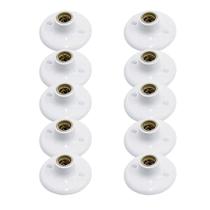 Kit 10 Plafons Soquete Porcelana E27 Branco - Taschibra Kit 10 Plafons Soquete Porcelana E27 Branco - Taschibra