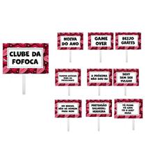 Kit 10 Plaquinhas Divertidas Despedida de Solteiro Decoração