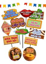 Kit 10 Plaquinhas Frases Divertidas Decoração Festa Junina Kit 10 Plaquinhas Frases Divertidas Decoração Festa Junina
