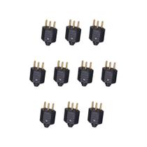 Kit 10 Plug 2P+T 10A 250V PB Preto Margirius 17728