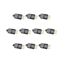 Kit 10 Plug 2P+T 20A 250V PB Preto Com Prensa Cabo Margirius