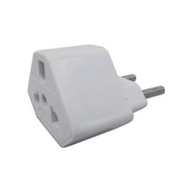 Kit 10 Plug Adaptador de Tomada Branco 20A Universal
