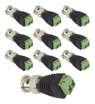 Kit 10 Plug Conector Bnc Borne P/ Cftv Câmera Borne