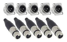 Kit 10 Plug Conector Santo Angelo Xlr Canon Femêa E Macho Kit 10 Plug Conector Santo Angelo Xlr Canon Femêa E Macho